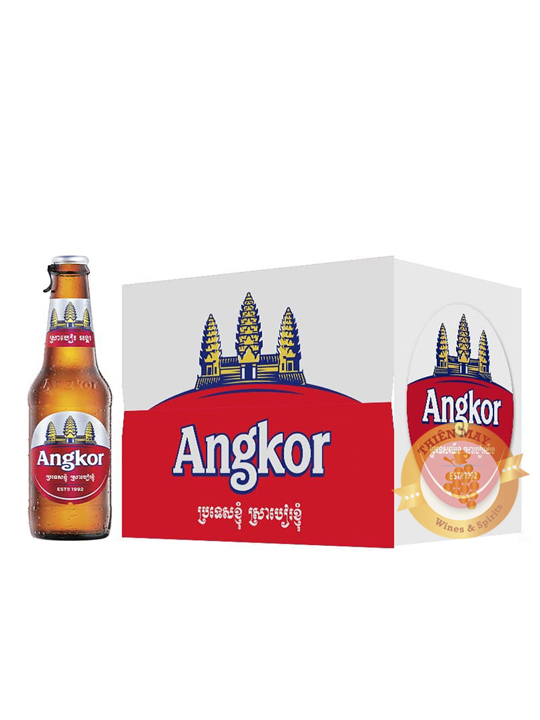 Bia Angkor Lager 5% – Thùng 24 Chai 330ml