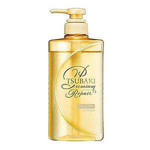 Dầu gội Tsubaki Premium Repair ngăn ngừa rụng tóc chai 490ml - màu vàng