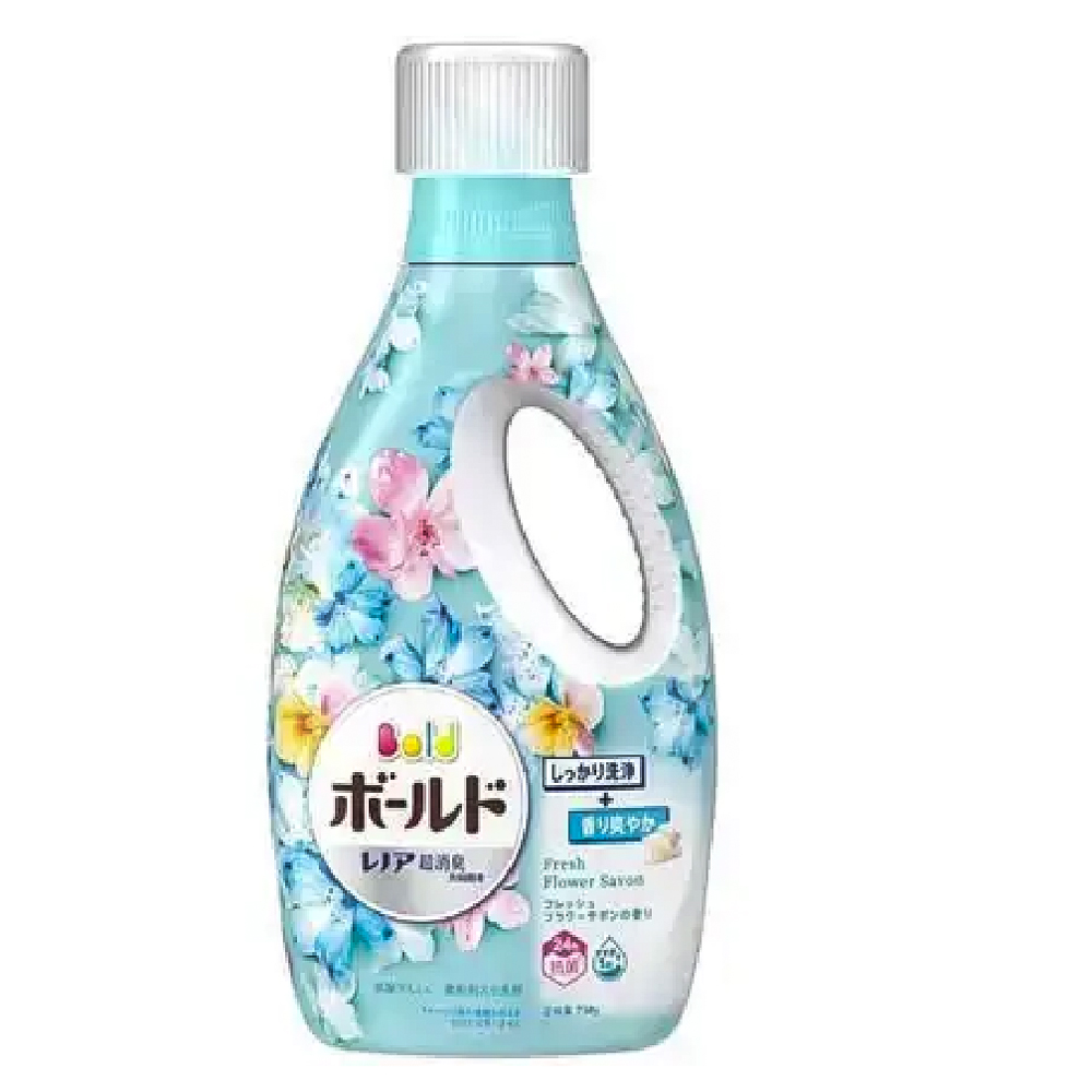 Nước giặt xả Bold P&G hương hoa cỏ tự nhiên (màu xanh) - Nhật Bản 750g
