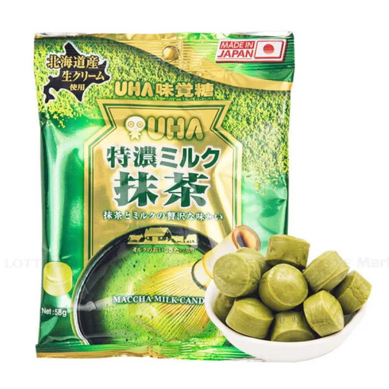 Kẹo UHA trà xanh sữa 58g